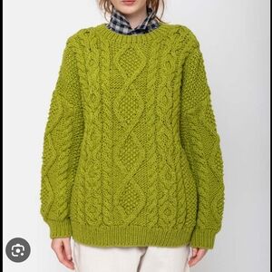 Chunky Cable Knit Sweater - Green